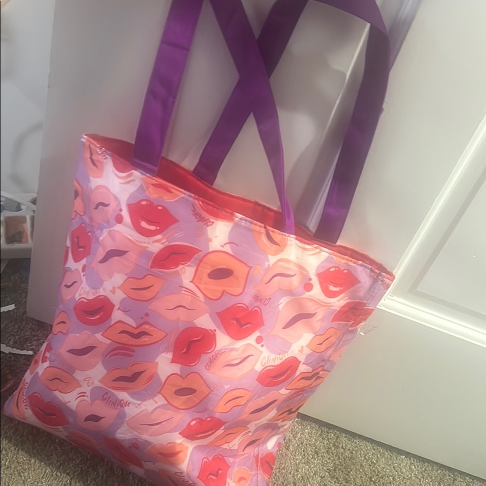Clinique Lip Print Tote Bag